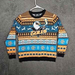 Violent Gentlemen San Diego Gulls Ugly Christmas‎ Sweater Mens XS Orange Blue